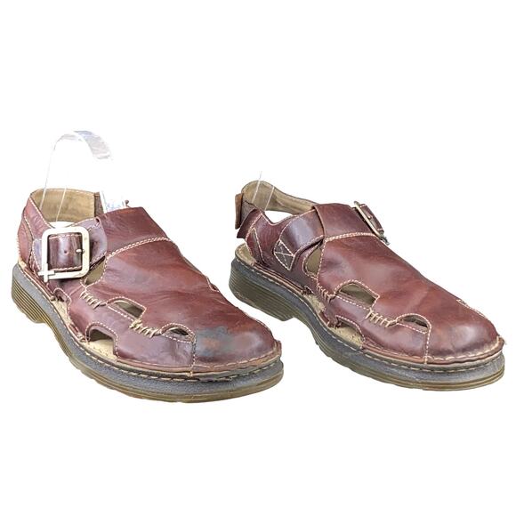 Vintage Dr. Martens Mens Brown Leather Strappy Clog Sandals Size US 11 main image 9